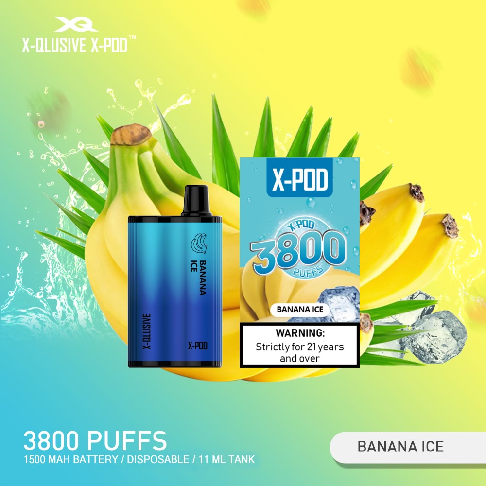 X-Qlusive X-Pod Banana Ice – 3800 Puffs