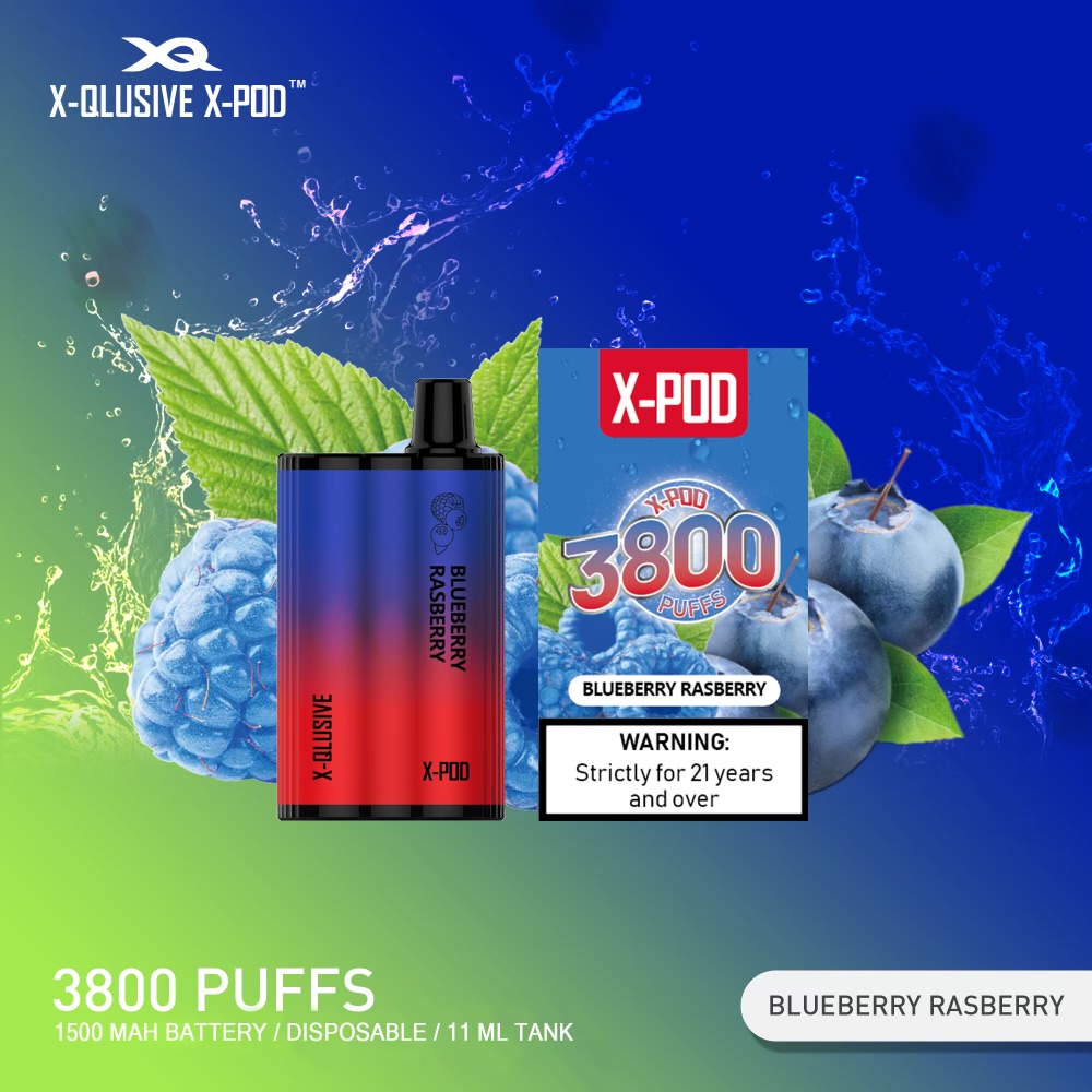 X-Qlusive X-Pod Blueberry Raspberry – 3800 Puffs