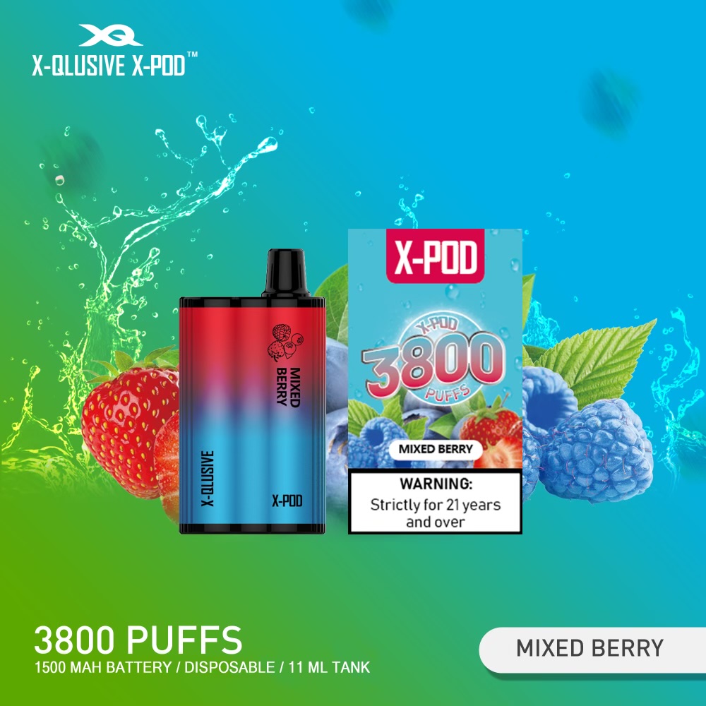 X-Qlusive X-Pod Mixed Berry – 3800 Puffs