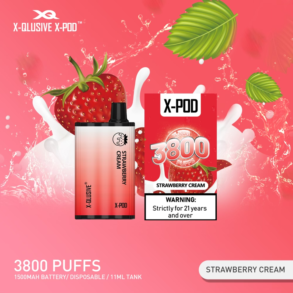 X-Qlusive X-Pod Strawberry Cream – 3800 Puffs