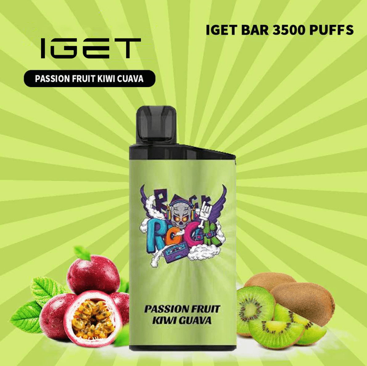Passionfruit Kiwi Guava – IGET Bar – 3500 Puffs