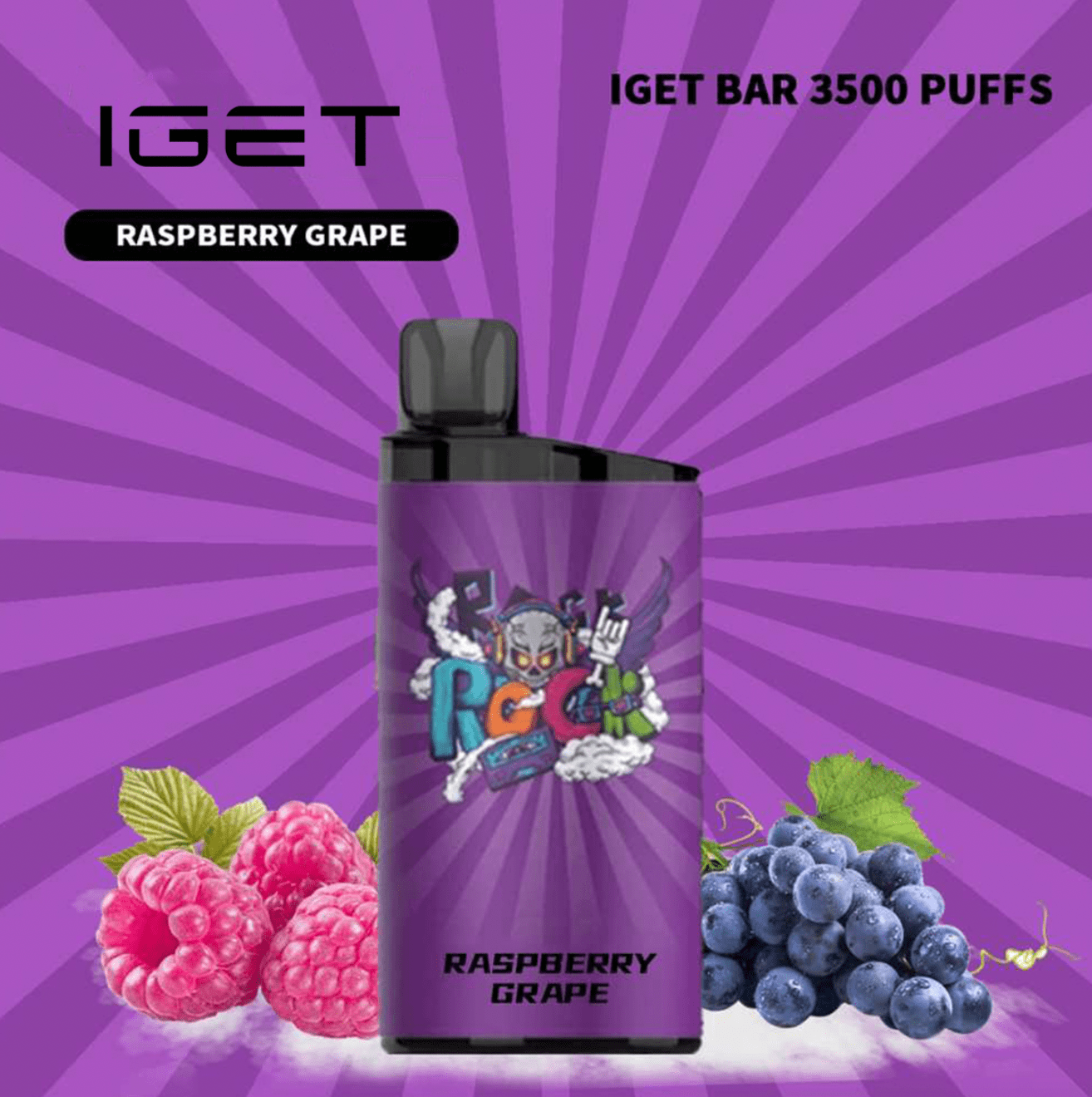 Raspberry Grape – IGET Bar – 3500 Puffs