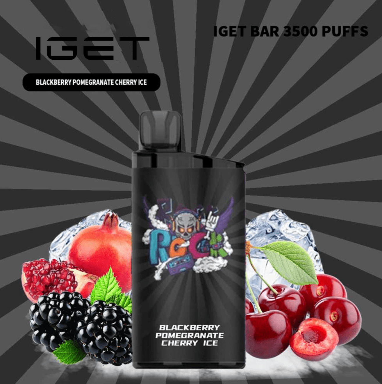 Blackberry Pomegranate Cherry Ice – IGET Bar – 3500 Puffs