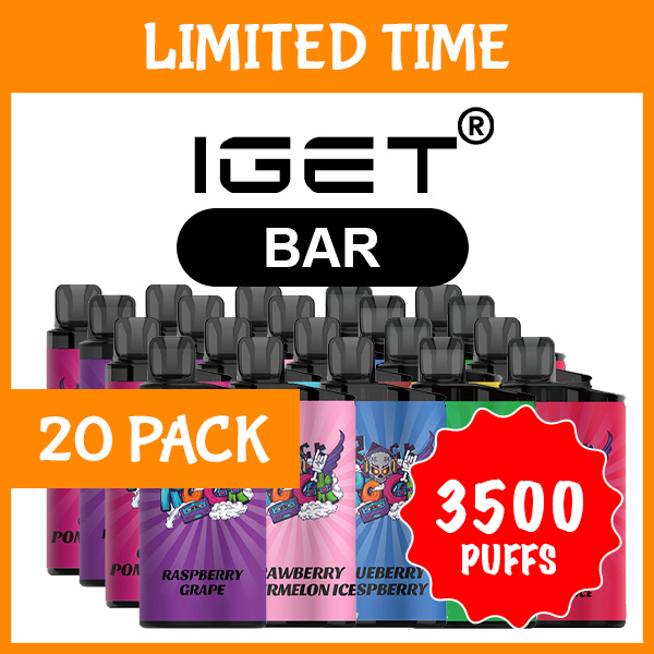 20 Pack – IGET Bar – 3500 Puffs