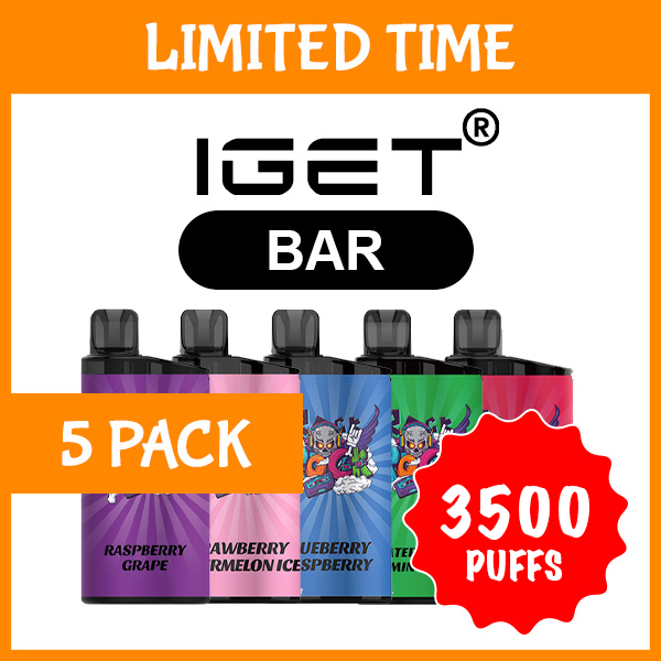 5 Pack – IGET Bar – 3500 Puffs