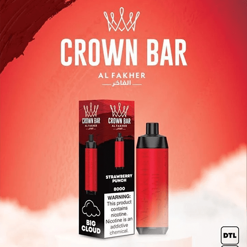Alfakher Crown Bar Strawberry Punch – 8000 Puffs