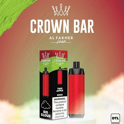 Alfakher Crown Bar Two Apple – 8000 Puffs