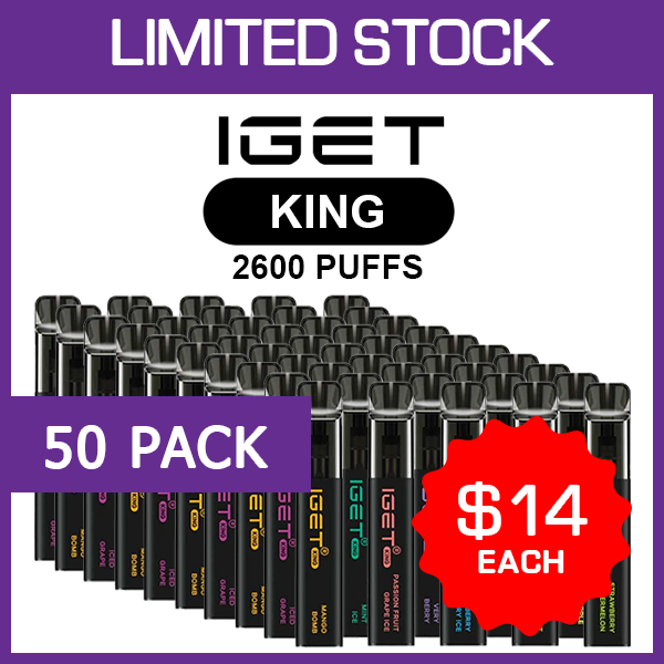 IGET King – 2600 Puffs – 50 Pack
