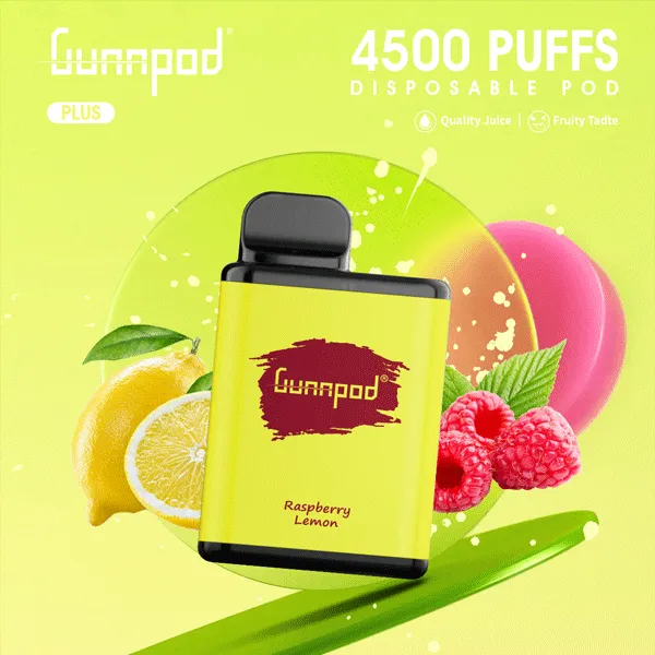 Gunnpod Plus Raspberry Lemon – 4500 Puffs