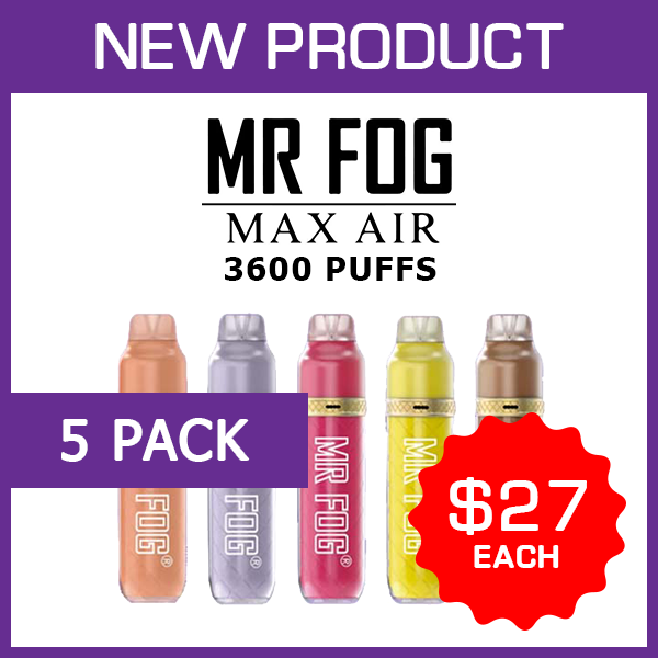 Mr Fog Max Air – 3600 Puffs – 5 Pack