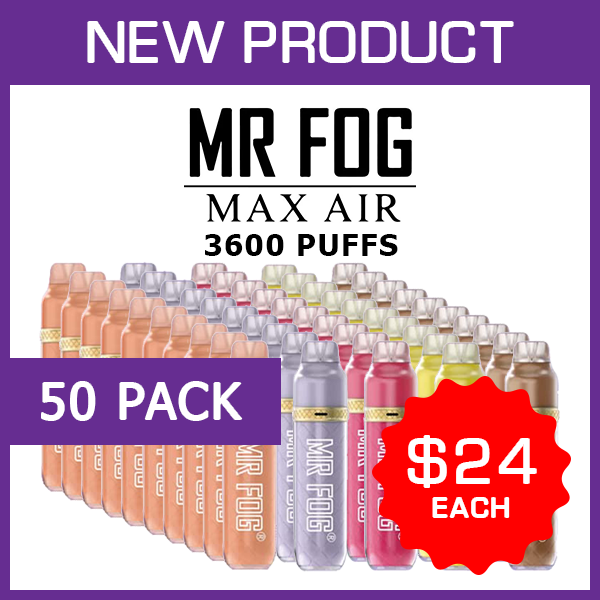 Mr Fog Max Air – 3600 Puffs – 50 Pack