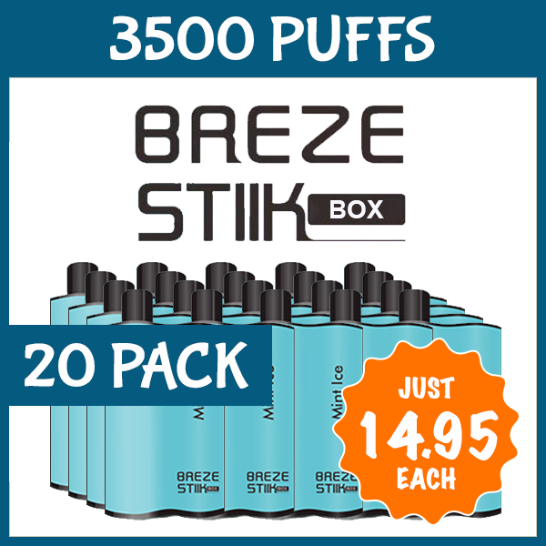20 Pack Mint Ice – Breze Stiik Box – 3500 Puffs