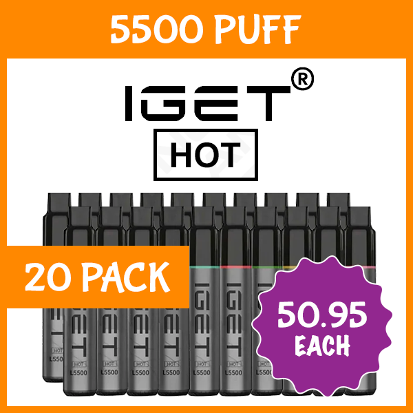 20 Pack – IGET Hot – 5500 Puffs