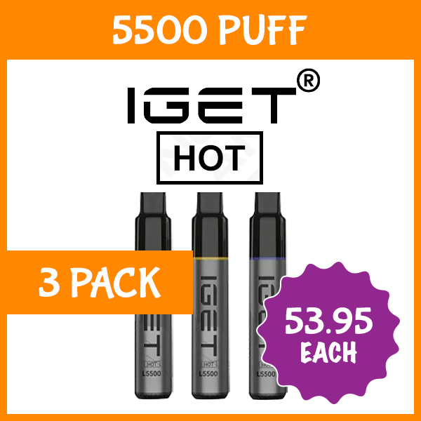 3 Pack – IGET Hot – 5500 Puffs