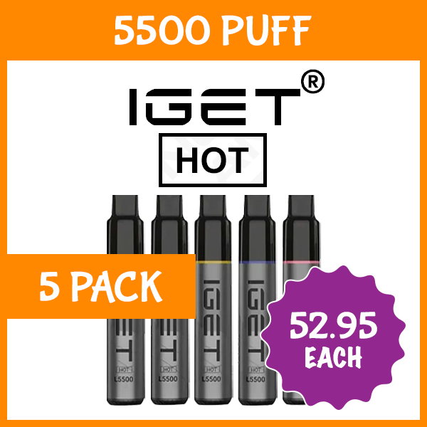 5 Pack – IGET Hot – 5500 Puffs